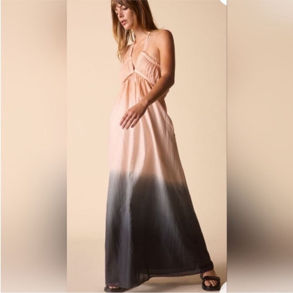St.Roche silk/cotton Elegant Ombre Maxi Dress, US4